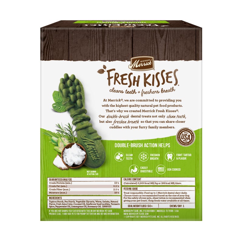 Merrick Fresh Kisses Natural Dental Chews Infused With Coconut And Botanical Oils For Large Dogs Over 50 Lbs - 16 ct. Box - Image 5