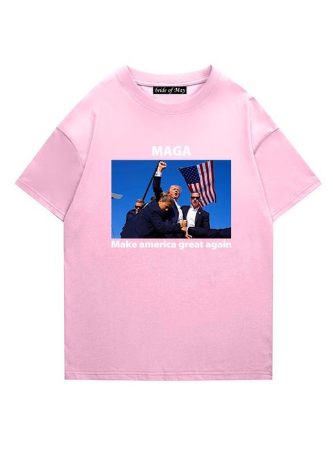New Trump Print Short Sleeved Shirt