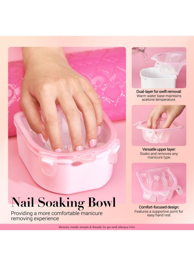 AZUREBEAUTY AZUREBEAUTY Nail Soaking Bowl, Soak Off Dip Powder Gel Polish Remover, Manicure Bowl for Hand with 15ml Cuticle Oil Cuticle Remover Tools, Nail Brush, Cuticle Pusher, Cuticle Peeler, Nail File Buffer  - Image 2