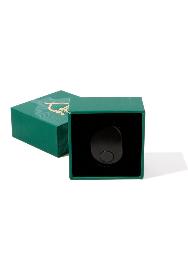 أسوة خاتم التسبيح الإلكتروني للإستغفار من أسوة مزود بشاشة رقمية باللون الأسود الفاخر- 2 بطارية إضافية – وزن خفيف وأبعاد مثالية للتنقل . - Image 1