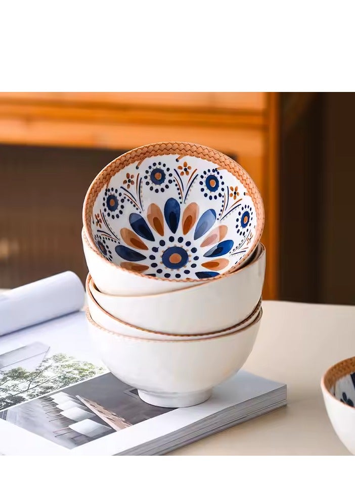 طقم بولات بورسلين 6 قطع, مقاس 10 سم - بولات بورسلين مزخرفة - بولات شوربة - بوله بورسلين 10 سم - Image 3