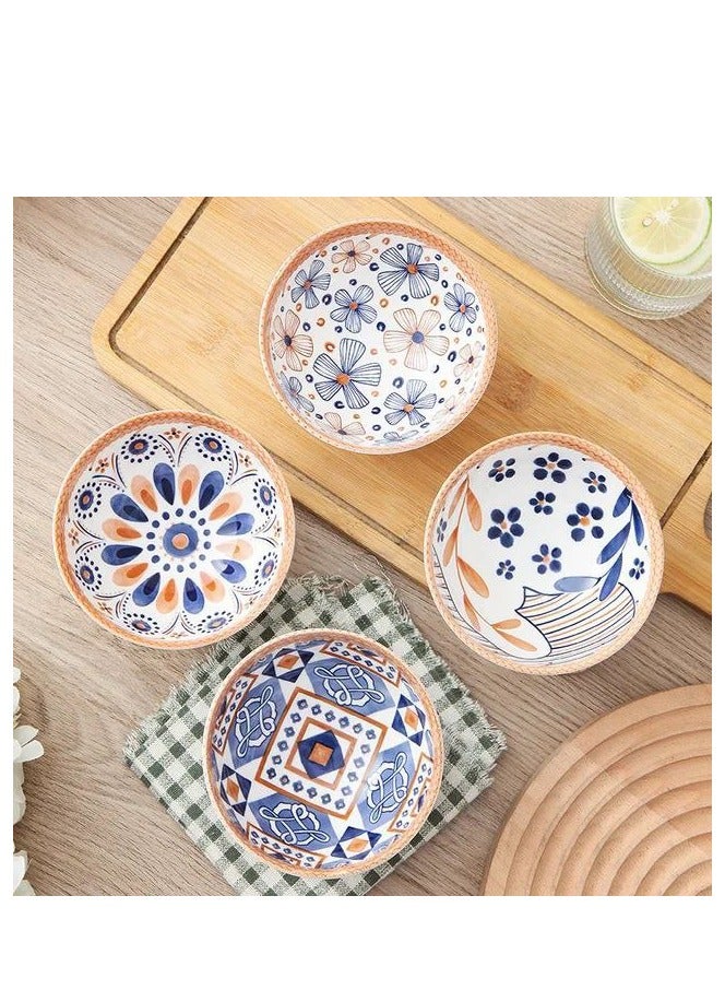 طقم بولات بورسلين 6 قطع, مقاس 10 سم - بولات بورسلين مزخرفة - بولات شوربة - بوله بورسلين 10 سم - Image 2