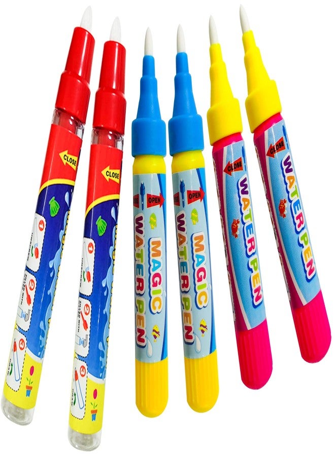 COSBAY Water Doodle Pens Replacement Water Pen, Drawing Doodle Pens for Aqua Water Doodle Mat (Multicolored-6pcs) - Image 1