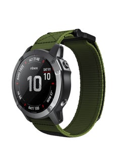 Replacement Strap 26mm Hook And Loop Fastener Nylon Watch Band Green