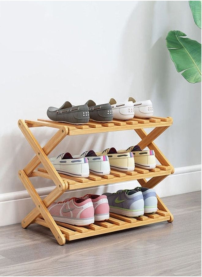 3 Tiers Portable Multipurpose Foldable Bamboo Shoe Rack Shoe Organizer Shelf Storage Rack Display Stand for Entryway Living Room Home Office 47x25x47 cm - pzsku/Z2D4536CDE7081651FE92Z/45/_/1658835951/9ca8c9bb-a712-4fe8-8fec-c8d6aff1b441