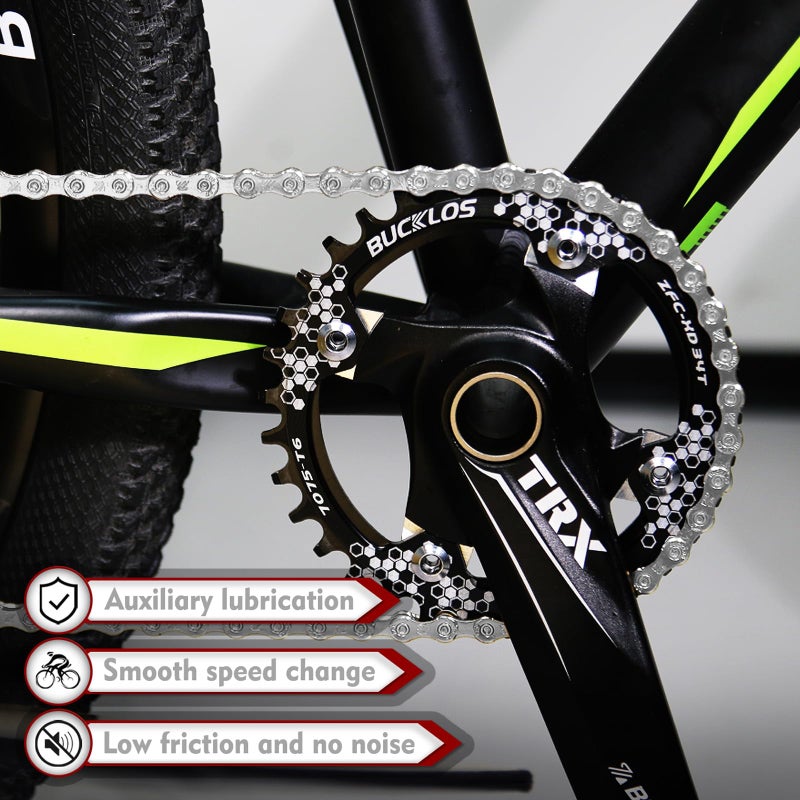 BUCKLOS 6/7/8/9/10/11/12 Speed Bike Chain,Bicycle Chain for Road Bike/E-Bike/Mountain Bike/MTB/Shimano SRAM,Half/Full Hollow Bike Chain Silver/Gold 1/2 x 11/128 Inch 116 Links with Quick Link - Image 3