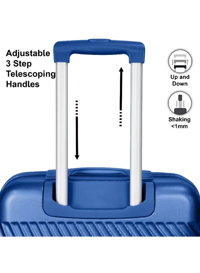 Senator SET OF 3 Hard Case Suitcases Trolley Luggage Set For Unisex ABS Lightweight Travel Bags with 4 Spinner Wheels KH1065 Pearl Blue  | Best Price UAE