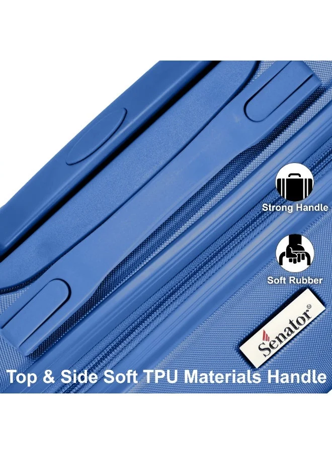 Senator SET OF 3 Hard Case Suitcases Trolley Luggage Set For Unisex ABS Lightweight Travel Bags with 4 Spinner Wheels KH1065 Pearl Blue  | Best Price UAE