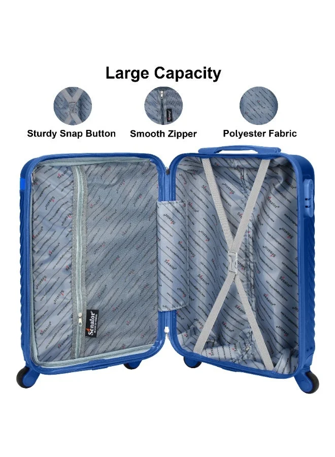 Senator SET OF 3 Hard Case Suitcases Trolley Luggage Set For Unisex ABS Lightweight Travel Bags with 4 Spinner Wheels KH1065 Pearl Blue  | Best Price UAE
