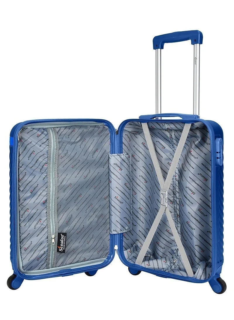 Senator SET OF 3 Hard Case Suitcases Trolley Luggage Set For Unisex ABS Lightweight Travel Bags with 4 Spinner Wheels KH1065 Pearl Blue  | Best Price UAE