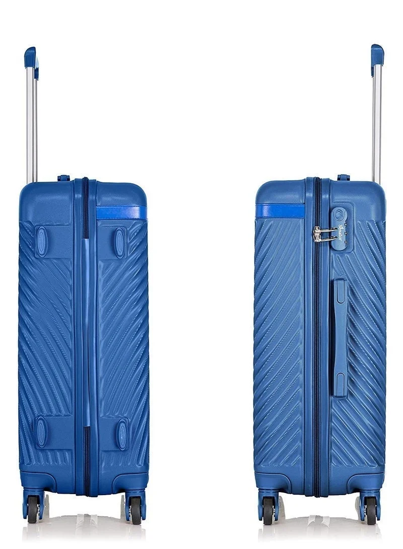 Senator SET OF 3 Hard Case Suitcases Trolley Luggage Set For Unisex ABS Lightweight Travel Bags with 4 Spinner Wheels KH1065 Pearl Blue  | Best Price UAE