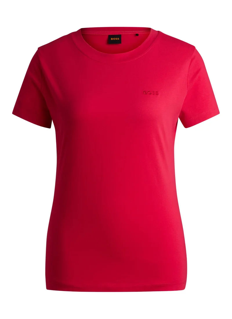 بوس Cotton-jersey slim-fit T-shirt with tonal logo