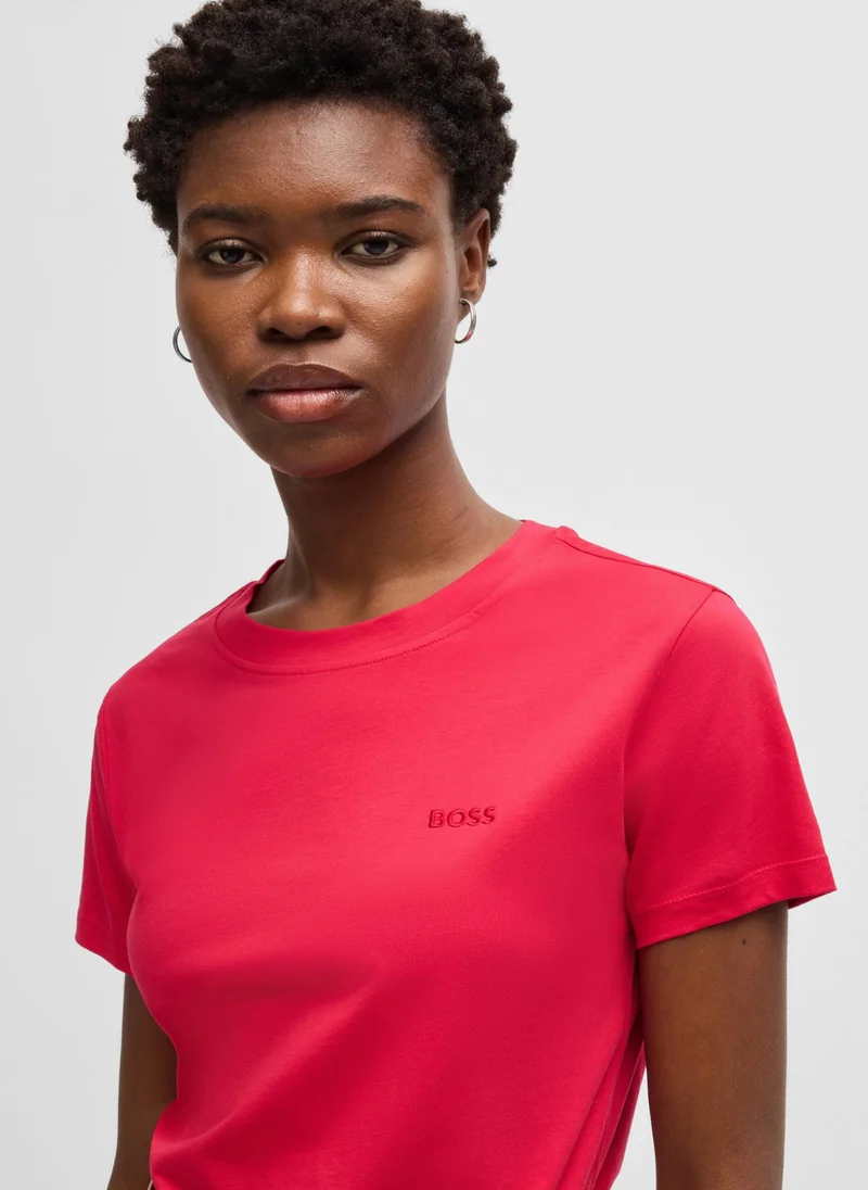 بوس Cotton-jersey slim-fit T-shirt with tonal logo