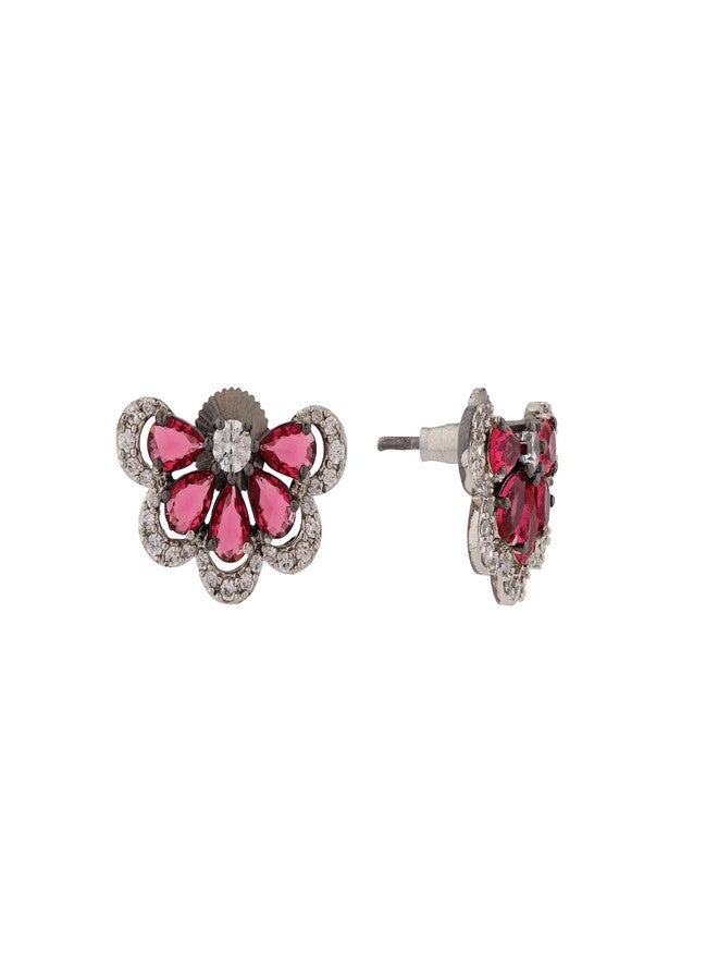 Voylla Royal Romance Ayiana Black Stud Earrings For Women Anti Tarnish Jewellery Party Earrings Jewellery Gift For Women And Girls Valentine Gift For Girlfriend - Image 1