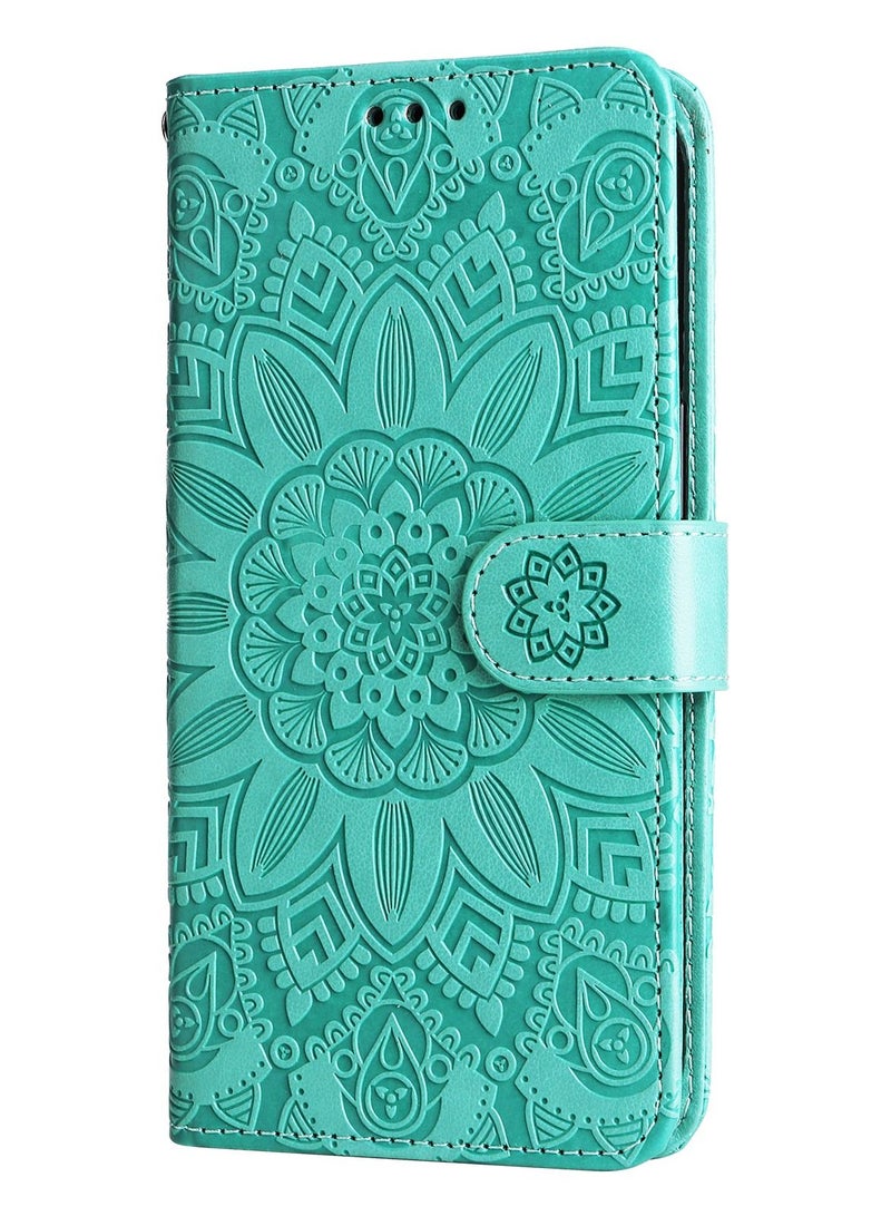 Suteni Heat Embossed Flip Cover Leather Card Slots Phone Case for iPhone - Image 1