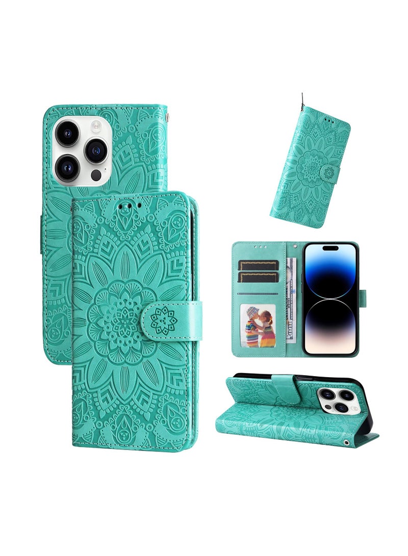 Suteni Heat Embossed Flip Cover Leather Card Slots Phone Case for iPhone - Image 3