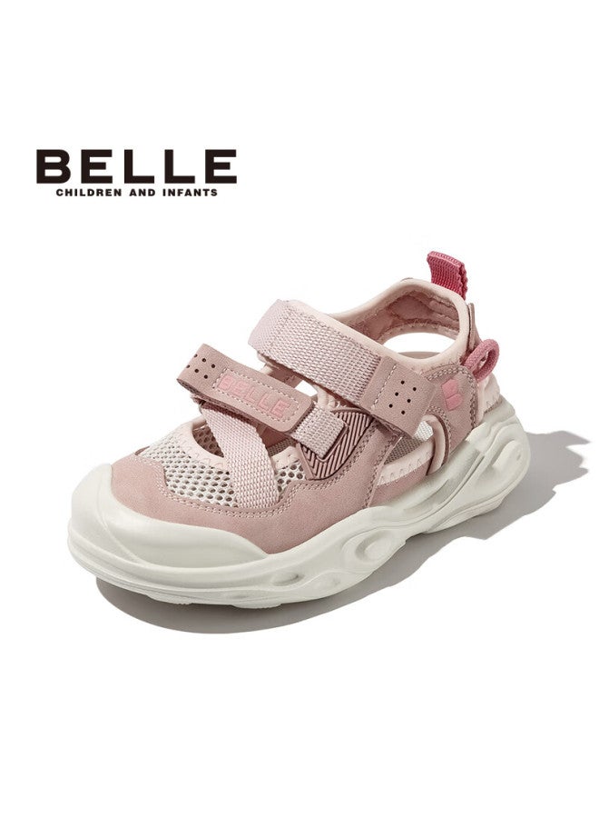 Belle Kids Casual Sports Shoes Spring Autumn Closed-toe Sandals Mesh Running Shoes Pink Size 29 - Image 2