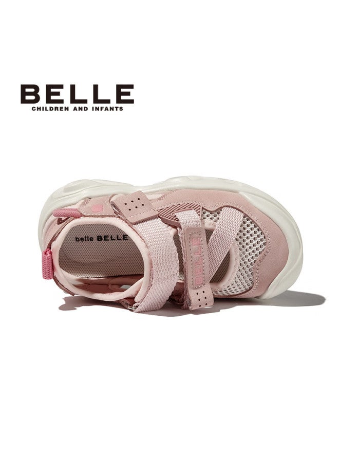 Belle Kids Casual Sports Shoes Spring Autumn Closed-toe Sandals Mesh Running Shoes Pink Size 29 - Image 3