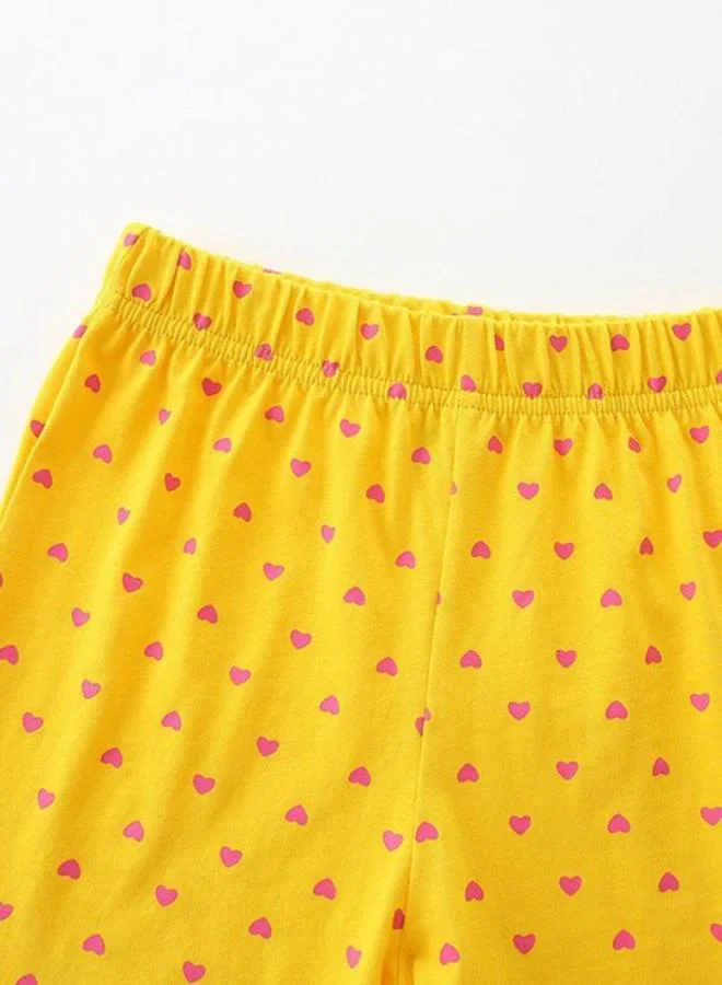 YUNIQEE Pink Crew Neck Short Sleeve Printed Tshirt & Shorts