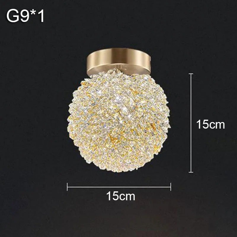 Light Luxury Crystal Ball Wall Lamp Bedroom Bedside Creative Master Bedroom Girl Room Princess Room Lychee Trendy Lighting - Image 2