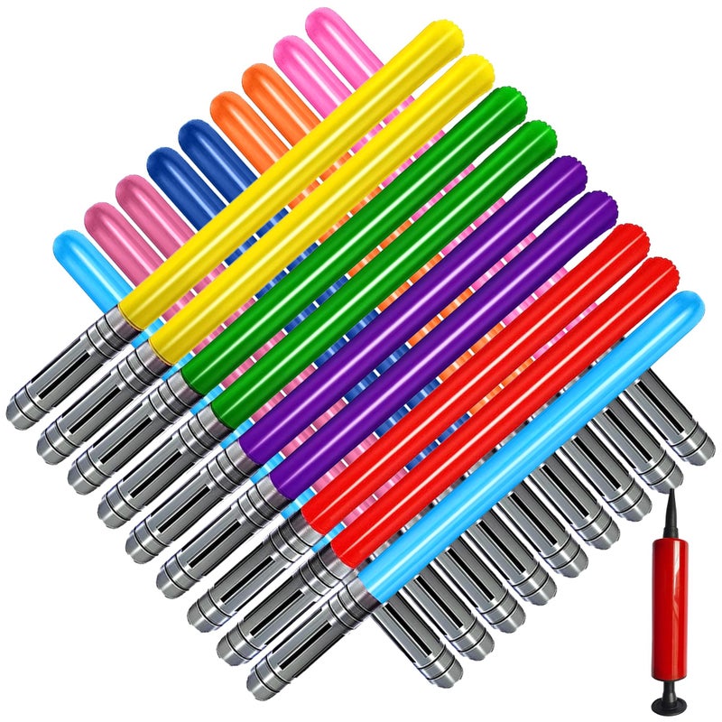 Qneiaym 10 Pcs Inflatable Light Sabers 5 Vibrant Colors 35 Inch Inflatable Lightsaber Swords Toys with Air Pump Perfect for Party Favor Halloween Role Play Kids Costume Accessories - Image 3