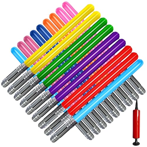 Qneiaym 10 Pcs Inflatable Light Sabers 5 Vibrant Colors 35 Inch Inflatable Lightsaber Swords Toys with Air Pump Perfect for Party Favor Halloween Role Play Kids Costume Accessories - Image 1