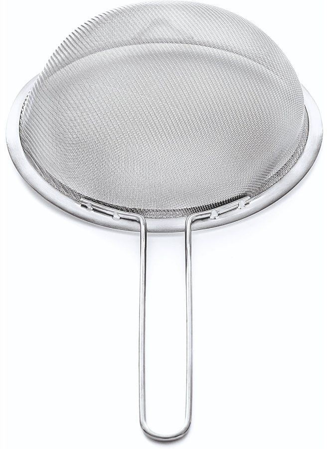 Noon East 3 Pcs Super Wire Extra Fine Mesh Strainer with Handle (8cm, 10cm, 12cm), Small Medium Large Size Sifter Metal Strainer Set, Stainless Steel Sieve Fine Mesh Strainers for Kitchen Rice Juice Quinoa Food Flour Baking - Image 3