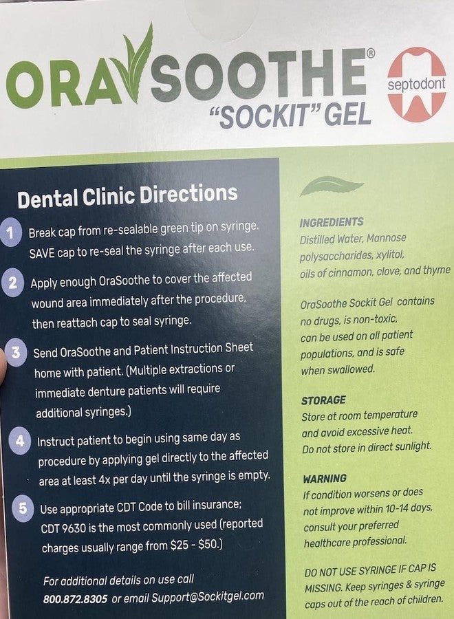 Orasoothe SOCKIT Gel 10g Tube with 1 Extra Spark Dental Co Applicator Tube - Image 4