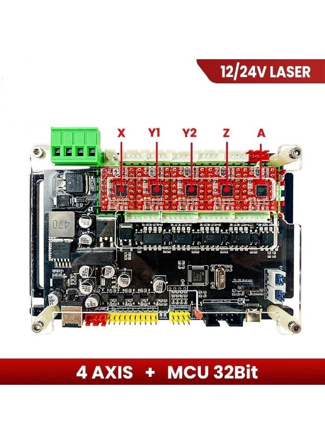 LUNYEE GRBL 4-Axis Stepper Motor Driver Controller For CNC Router Laser Engraver Cutter - Image 1