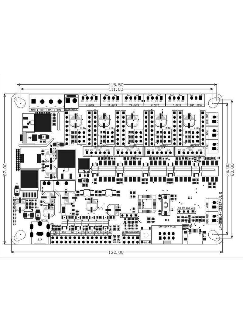 LUNYEE GRBL 4-Axis Stepper Motor Driver Controller For CNC Router Laser Engraver Cutter - Image 4