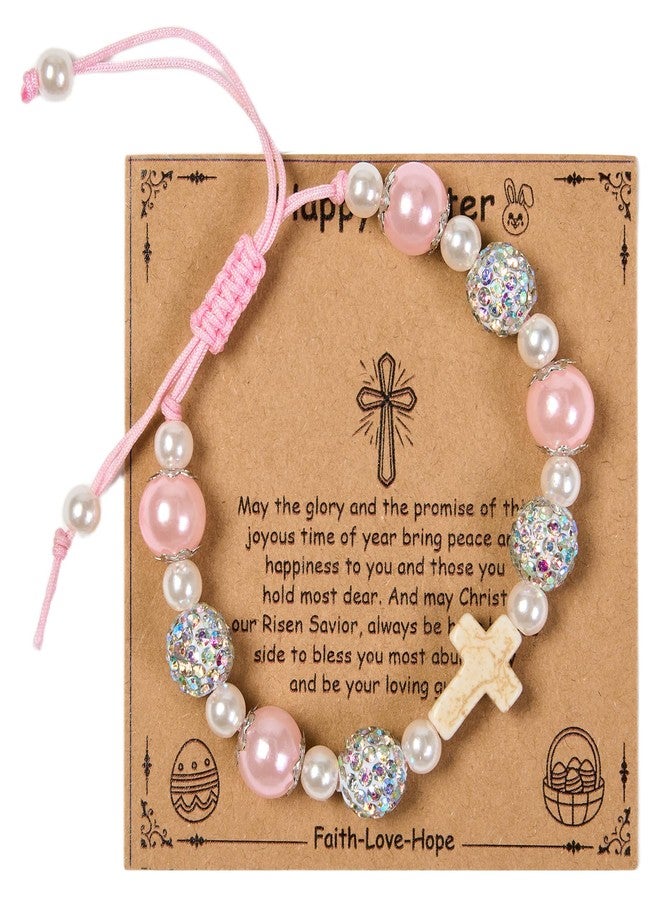 Galetcy Easter Christian Gifts for Women, Beads Cross Bracelet Easter Basket Stuffers Christian Jewelry for Goddaughter - Image 1