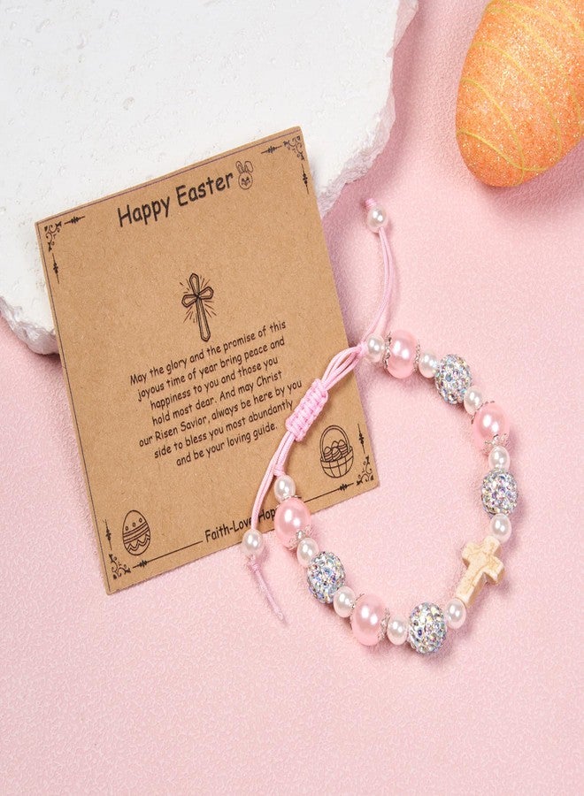 Galetcy Easter Christian Gifts for Women, Beads Cross Bracelet Easter Basket Stuffers Christian Jewelry for Goddaughter - Image 5