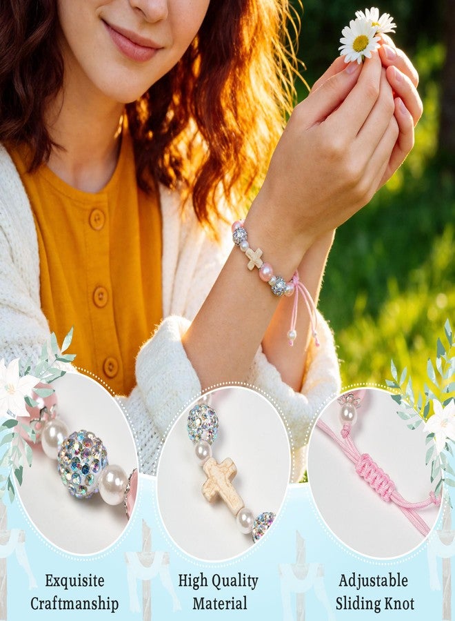 Galetcy Easter Christian Gifts for Women, Beads Cross Bracelet Easter Basket Stuffers Christian Jewelry for Goddaughter - Image 3