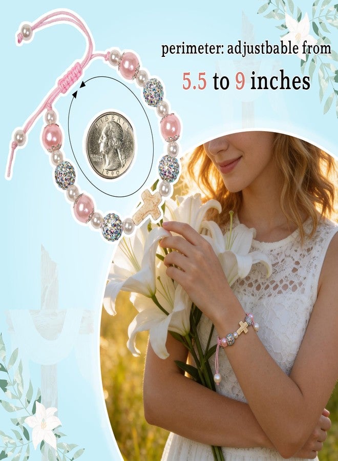 Galetcy Easter Christian Gifts for Women, Beads Cross Bracelet Easter Basket Stuffers Christian Jewelry for Goddaughter - Image 4