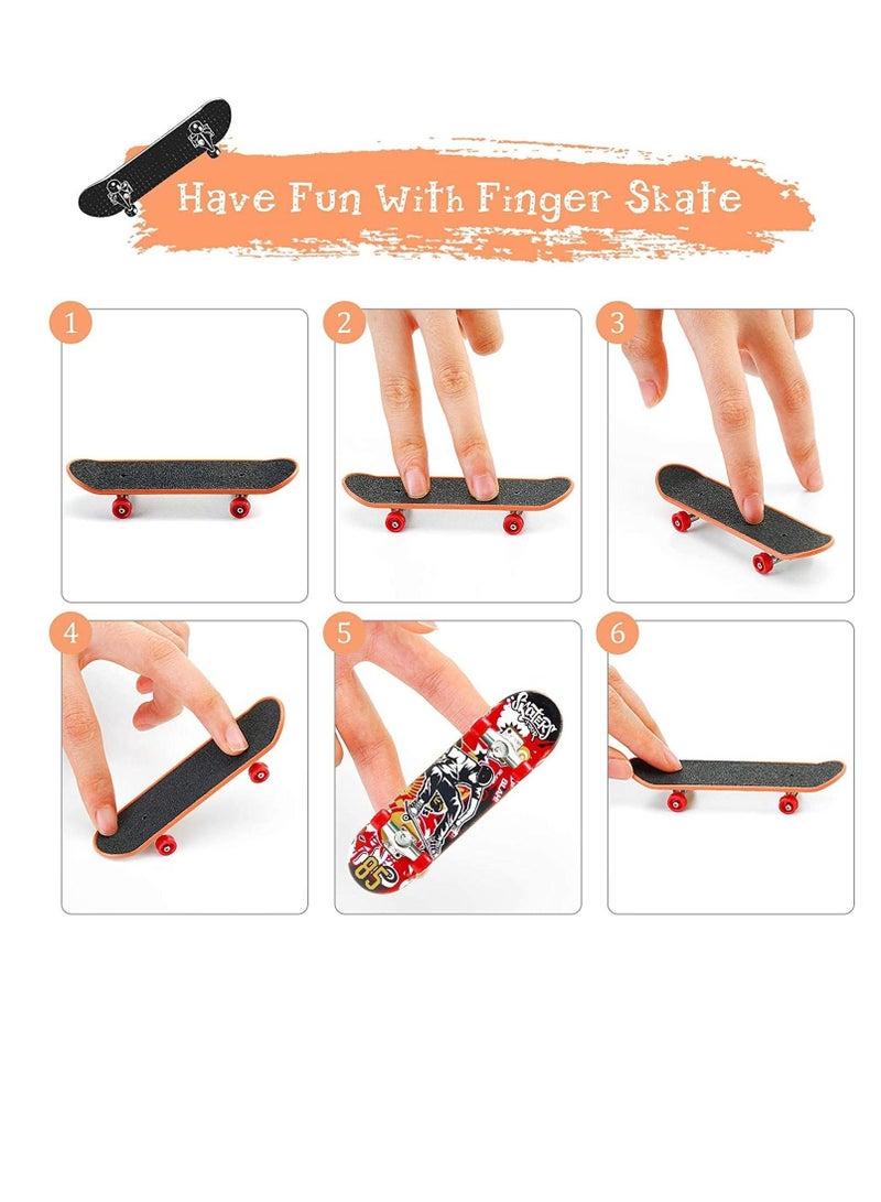 Captaintech Fingerboards, Mini Finger Toys Set, 18Pcs Finger Skateboard Finger Bikes Scooter, Tiny Swing Board with Replacement Wheels and Tools, for Fingertips Movement Party, Novelty Toys Party Favors for Kids - Image 2