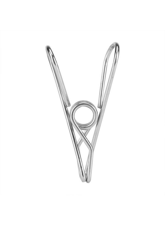 بيوينتي 20 قطعة من مشابك الغسيل، مشابك سلكية مقاومة للرياح من الفولاذ المقاوم للصدأ، للاستخدام المنزلي والبطانيات والمناشف والملابس، 6.5 سم/2.56 بوصة (فضي) - Image 3