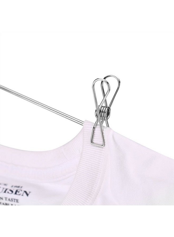 بيوينتي 20 قطعة من مشابك الغسيل، مشابك سلكية مقاومة للرياح من الفولاذ المقاوم للصدأ، للاستخدام المنزلي والبطانيات والمناشف والملابس، 6.5 سم/2.56 بوصة (فضي) - Image 5