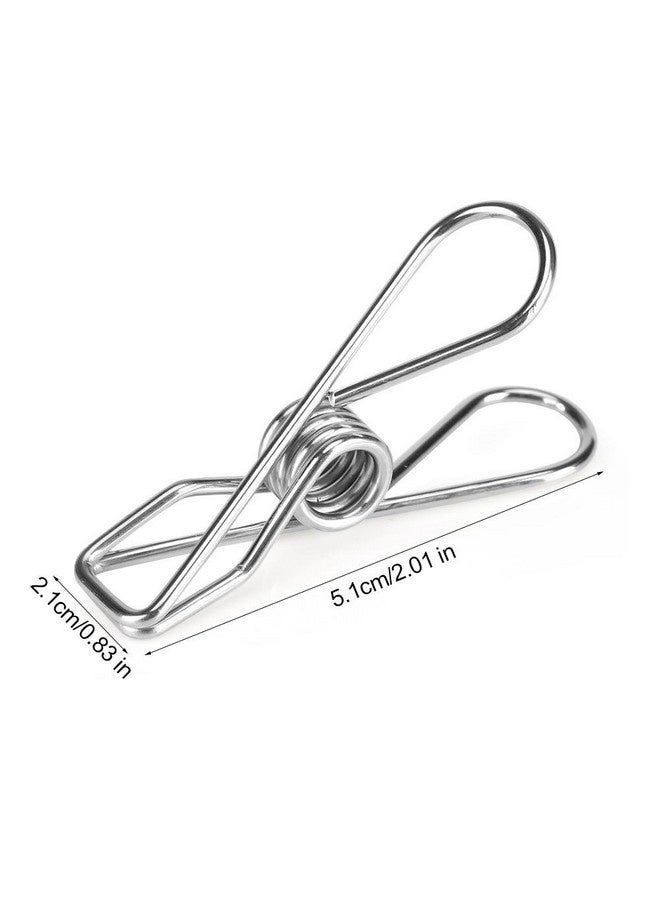 بيوينتي 20 قطعة من مشابك الغسيل، مشابك سلكية مقاومة للرياح من الفولاذ المقاوم للصدأ، للاستخدام المنزلي والبطانيات والمناشف والملابس، 6.5 سم/2.56 بوصة (فضي) - Image 4