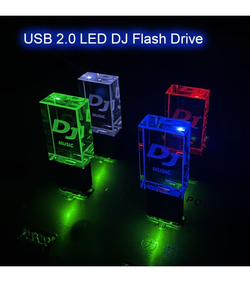 Crystal DJ High Speed USB 2.0 Flash Drive 32GB Red For Night Club School Car Music With Aluminum Packing Box - Image 2