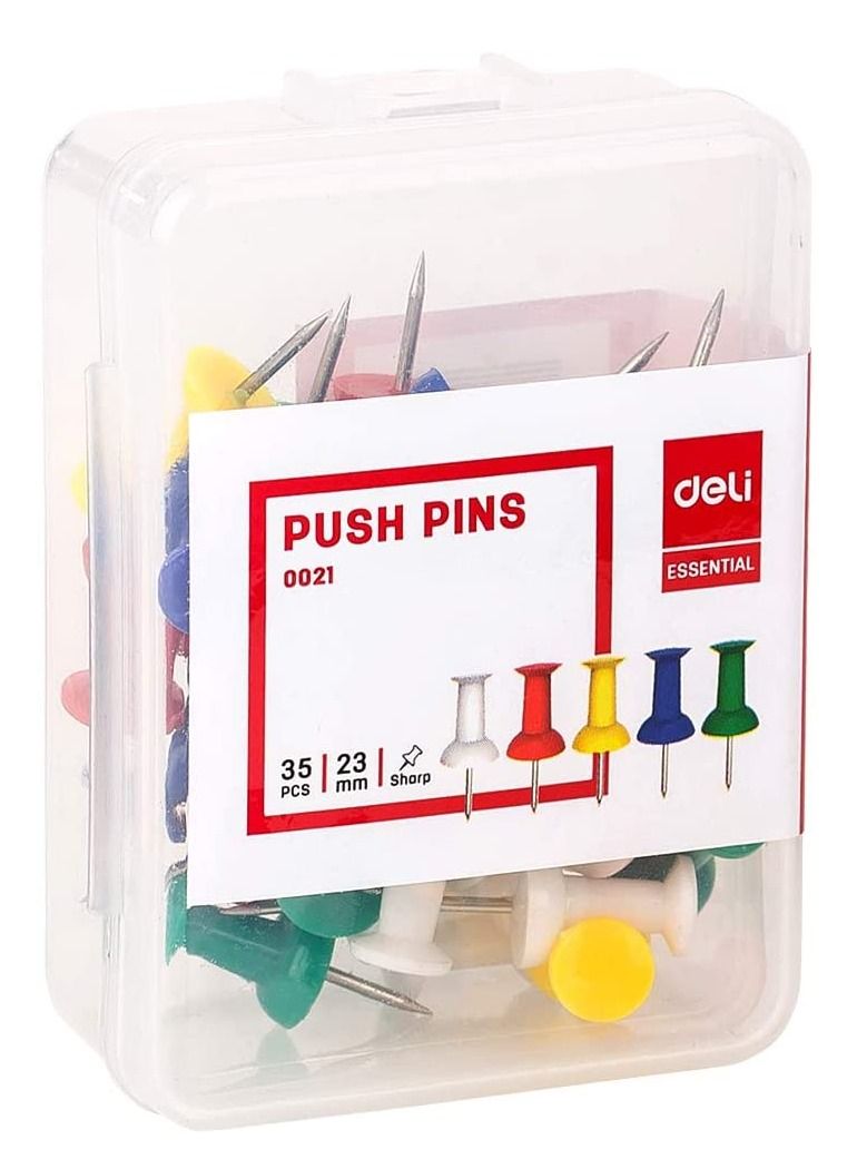 Deli 2-Pack Office Push Pin Set Multicolour - Image 2
