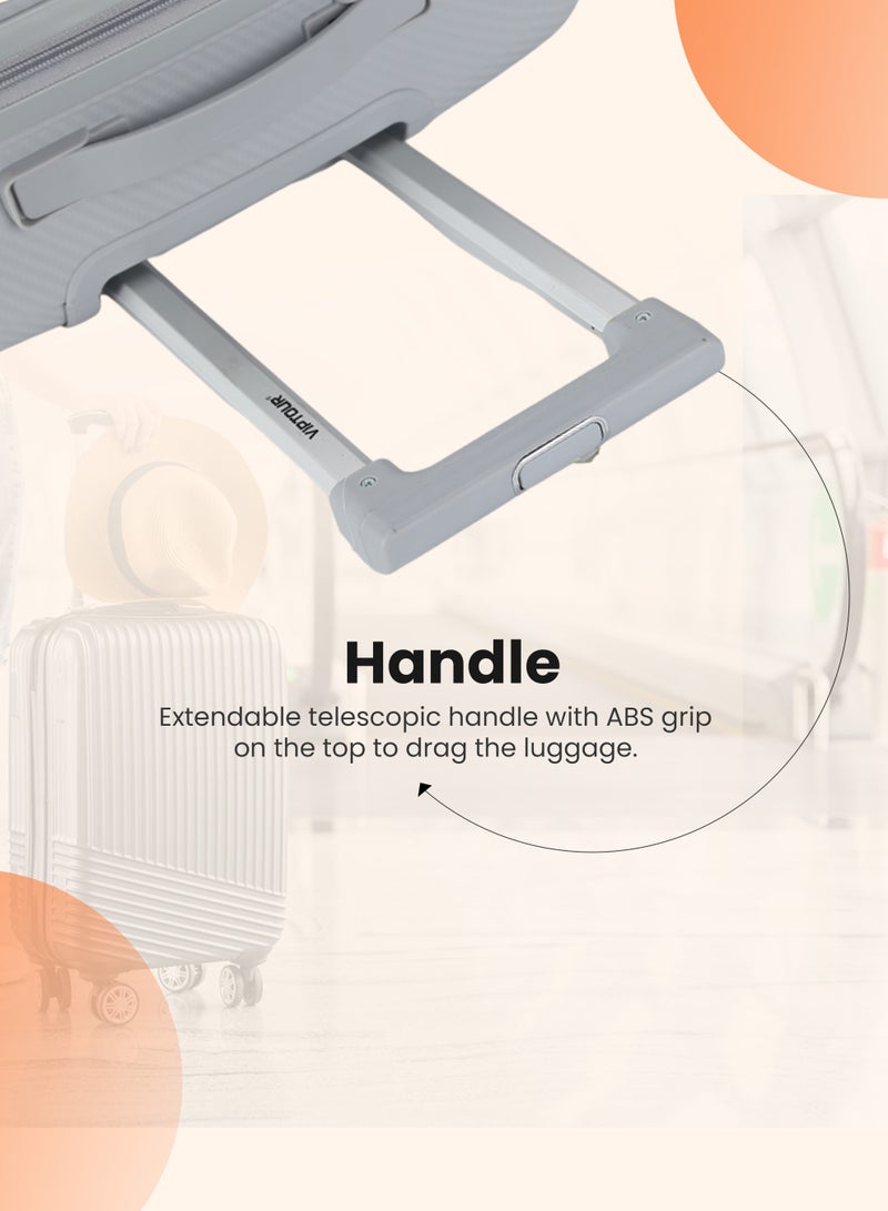 فيبتور 3 قطع PP Hardide عجلات دوارة 360 درجة طقم حقائب سفر ترولي بقفل TSA مقاس 20/24/28 بوصة - Image 3