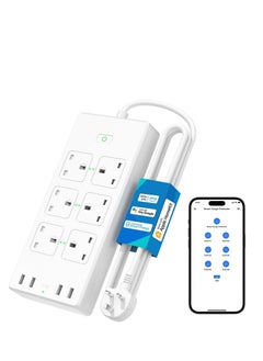 meross Meross Smart Power Strip, 6 Outlets + 4 USB Ports Smart Extension Lead, Compatible with Apple HomeKit  - Image 1