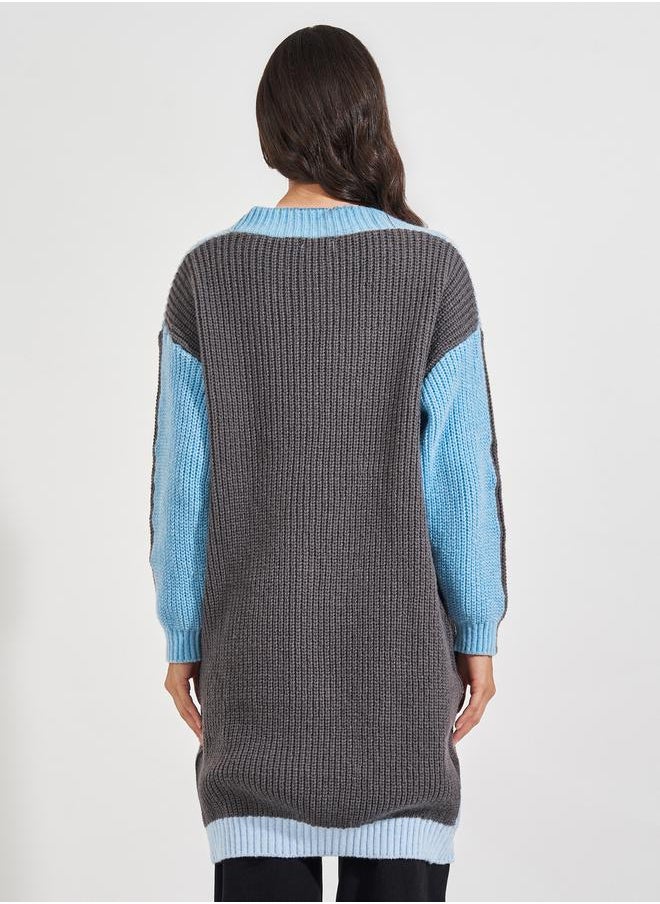 Styli Oversized Longline Chunky Knit Buttoned Cardigan  - Image 4