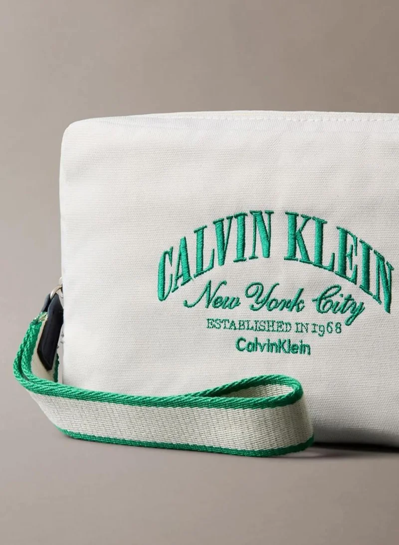 Calvin Klein Bone White Logo Graphic Pouch for Men | Best Price UAE