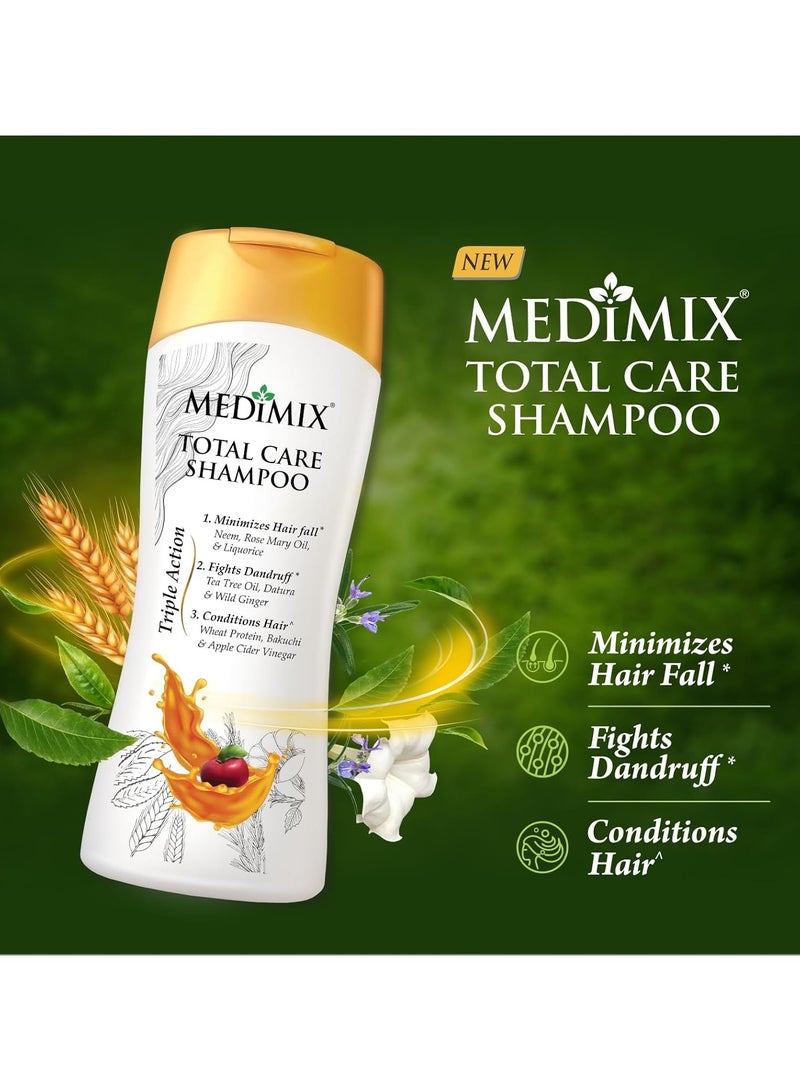 Medimix Total Care Shampoo for Men and Women Minimize Hairfall Fight Dandruff with Hair Conditioning Infused with 9 Herbal Ingredients Pack of 2 200g - Image 3