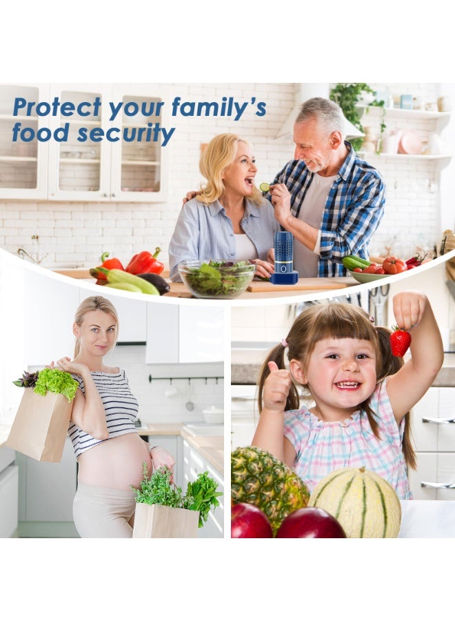 Bukela Fruit and Vegetable Purifier Cleaner Washing Machine Capsule Shape Disinfection OH-ion Purification Technology for Cleaning Grains Rice Meat Seafood, Blue - Image 5