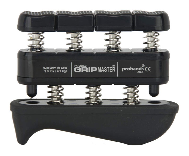 Prohands Gripmaster Rehab Hand Exerciser, Finger Exerciser (Hand Grip Strengthener), Spring-Loaded, Finger-Piston System, Added Palm Cushion, (9 lb X-Heavy Tension, Black-Gripmaster Rehab) - Image 1
