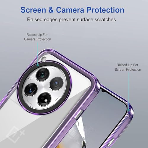 NDCOM for OnePlus 12 Cover, Premium OnePlus 12 Case, Durable One Plus 12 Cover, Protective Back Cover for OnePlus 12 Purple Crystal Clear Back Case - Image 4