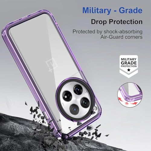 NDCOM for OnePlus 12 Cover, Premium OnePlus 12 Case, Durable One Plus 12 Cover, Protective Back Cover for OnePlus 12 Purple Crystal Clear Back Case - Image 3