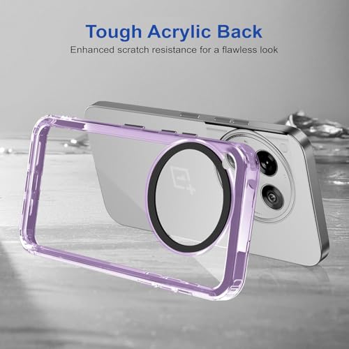 NDCOM for OnePlus 12 Cover, Premium OnePlus 12 Case, Durable One Plus 12 Cover, Protective Back Cover for OnePlus 12 Purple Crystal Clear Back Case - Image 5
